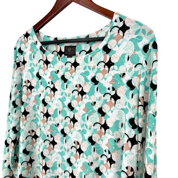 JM Collection Sz Large Tropical Stretch Comfy Blouse Shirt Top Beach Business - Picture 3 of 7